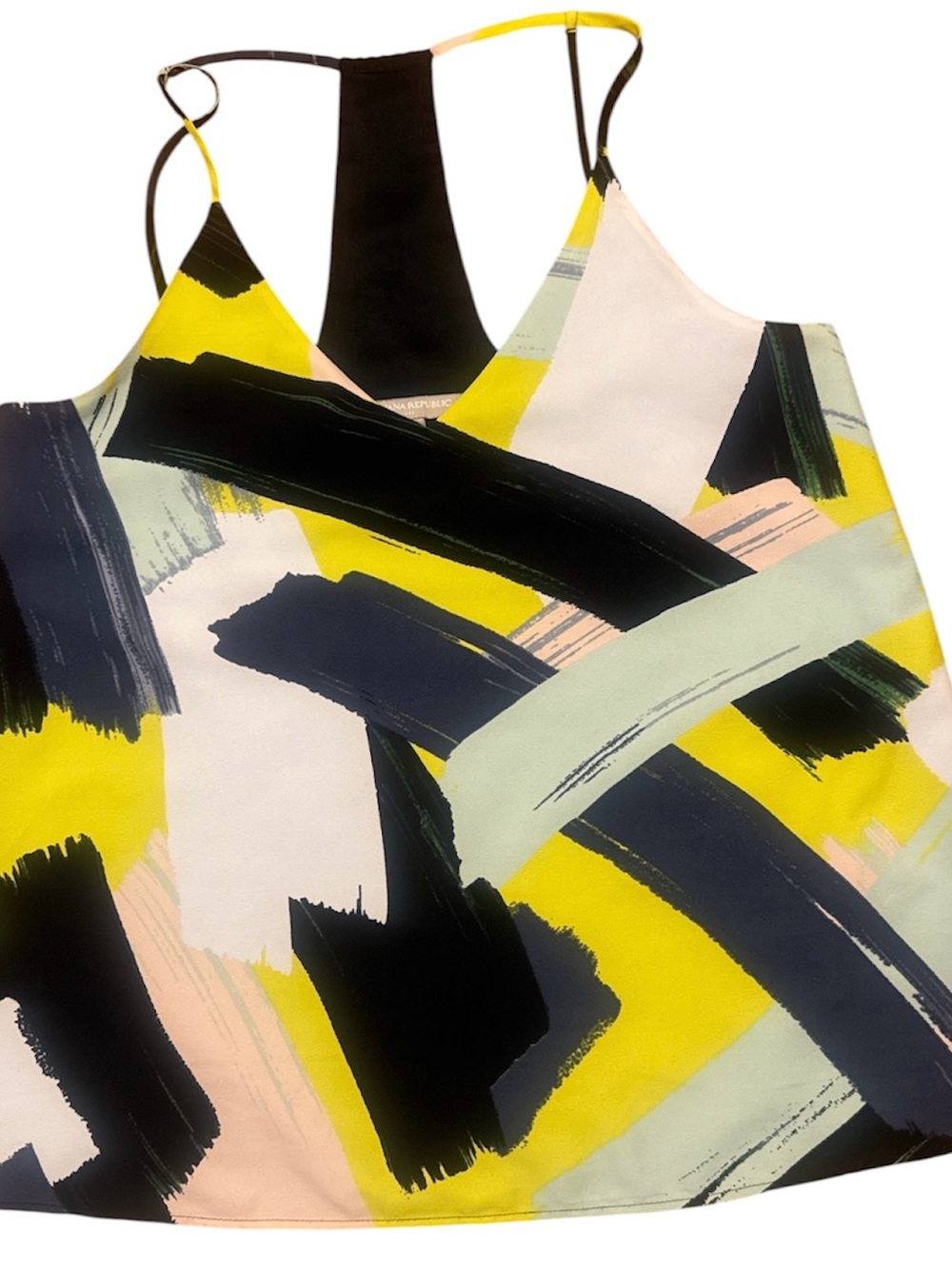 Banana Republic Abstract Brushstroke Cami in Yellow, Black, Cream